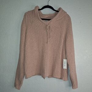NWT Another Love Eden Pink Soft Sweater With Hood Size Medium